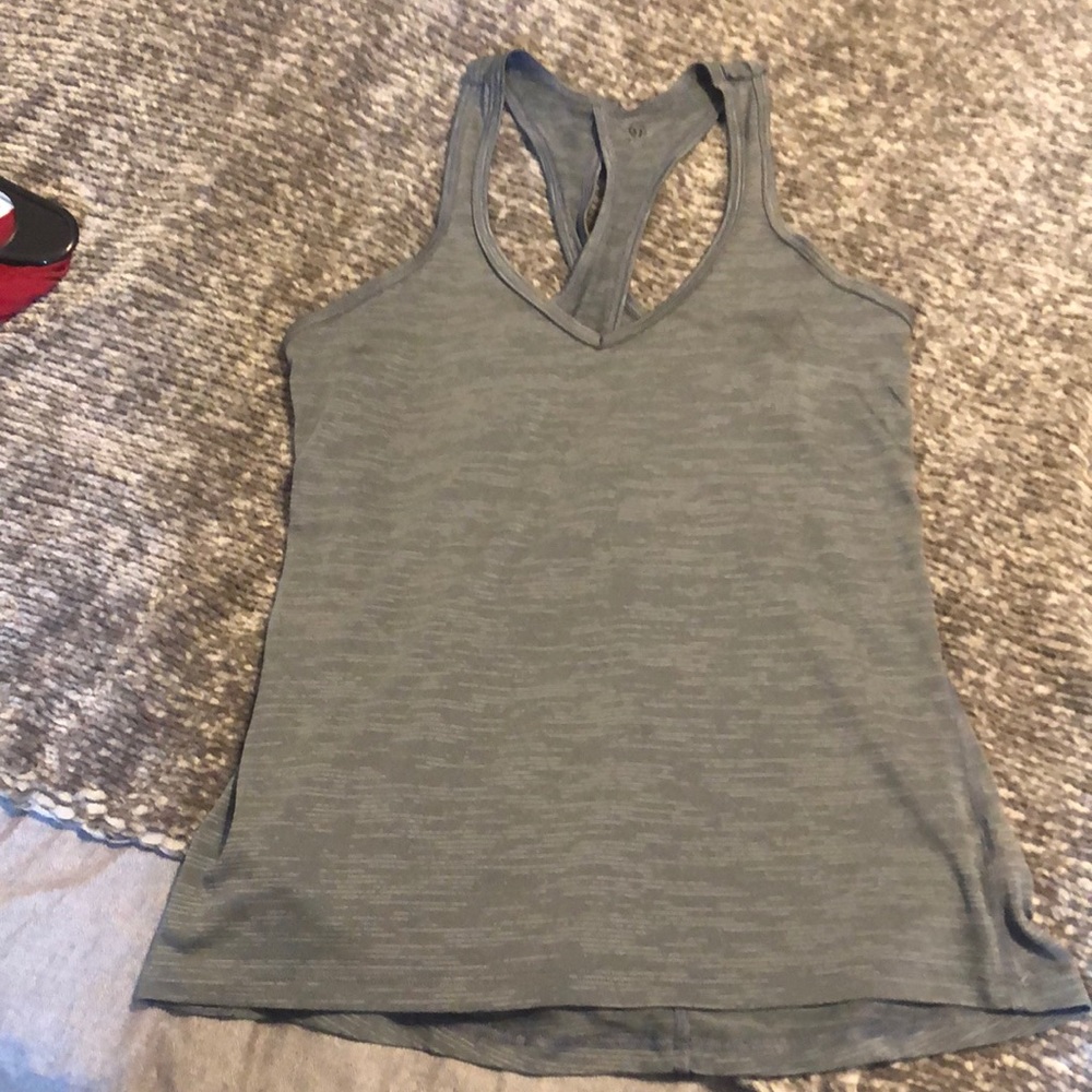 C9 gray heather cross back v neck tank top